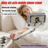 Support de téléphone à pince réglable rotatif à 360°, Pliable en acier au carbone, Compatible multi-appareils Pour chevet et bureau