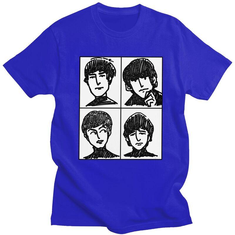 Custom Heavy Metal Rock The Beatle Tshirts for Men Short Sleeves Leisure T Shirt Cool Tshirts Slim Fit Pure Cotton Tees Gift