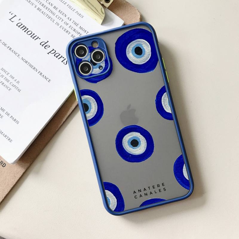 Szczęśliwe Oko Zła Niebieski Abstrakcyjny Etui na Telefon matowe przezroczyste Dla iphone 11 12 13 6 s 7 8 plus mini x xs xr pro max etui