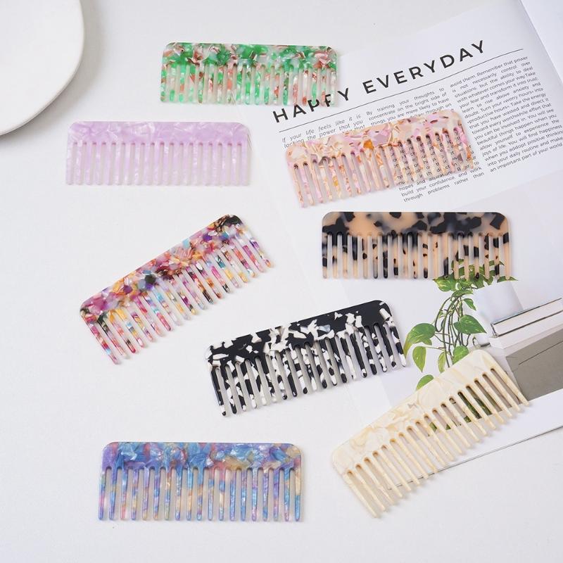 Wide Teeth Acetate Hair Combs Anti-Static Massage Hair Brush Hairdressing Colorful Hairdress Salon Styling Traveling Accessories