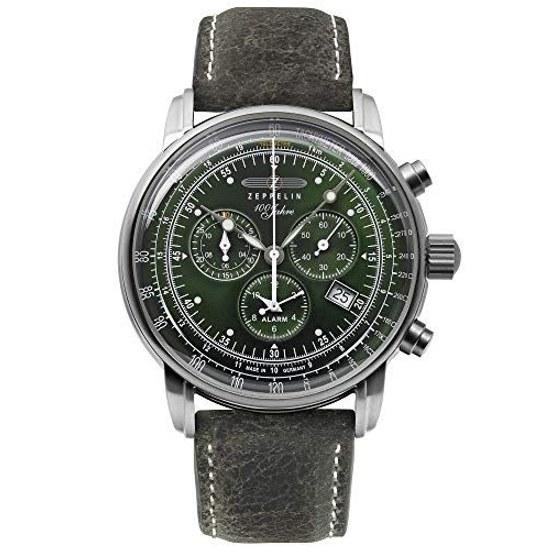 Zeppelin Wristwatch 8680-4 Mens Quartz Green Khaki