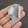 Natural White Selenite Gemstone 925 Sterling Silver Jewelry  Pendant 2.09" AJP-2415