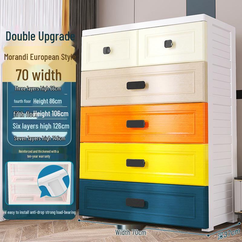 Multilayer Plastic Storage Cabinet: Drawer-Style for Bedroom and Nursery
