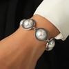 Bohemian White Pearl Bracelets for Women Vintage Antique Silver Color Adjustable Braclets Ethnic Female Jewelry