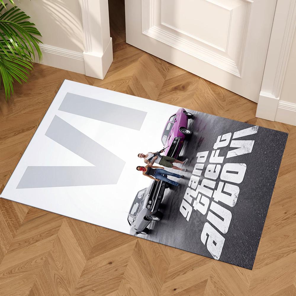 Grand Theft Auto Teppich Perfekt für Schlafzimmer Esszimmer Dekorieren Sie Zimmer Eingangsbereich Rutschfester Teppich Anime Büro Dekor Geburtstag Weihnachtsgeschenk