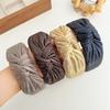 PROLY New Fashion Headband For Women Wide Side Center Knot Headwear For Girls Solid Color Turban Hair Accessories