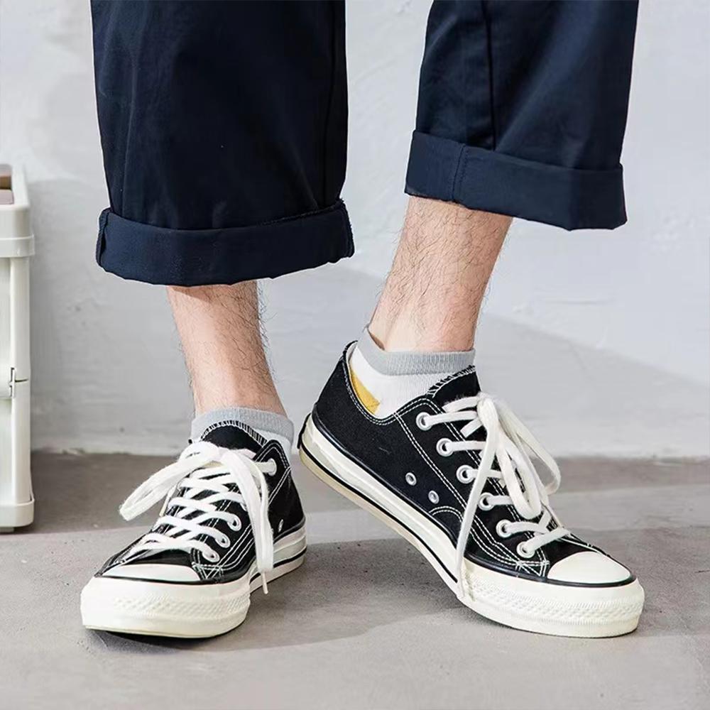 5 Pairs High-Quality Short Men's Business Socks Summer Autumn Fashionable Fresh Cartoon Stripes Breathable Comfortable Boy Socks