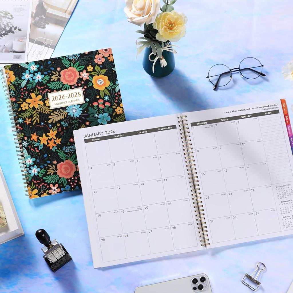 2026-2028 Monthly Planner/Calendar - 3 Year Monthly Planner 2026-2028 - January 2026 - December 2028, 9'' x 11'', 3 year calendar 2026-2027-2028