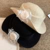 Hepburn Style Camellia Fisherman Top Hat Female Spring And Summer Elegant Japanese Linen Beret Showing Face Small French Pot Hat Thin