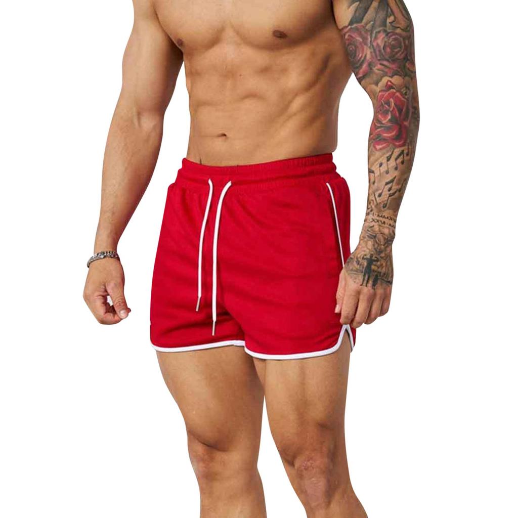 Pantalones cortos deportivos para hombre entrepierna de 5 pulgadas pantalones cortos de gimnasio para entrenamiento correr entrenamiento culturismo de malla pantalones cortos casuales con bolsillos cintura elástica cordón