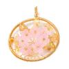 Cherry Blossom Medal Pendant In Citrine Chips + Chain