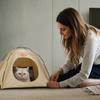 Pet Bed Removable And Washable Semienclosed Tent Bed Dog Bed Foldable