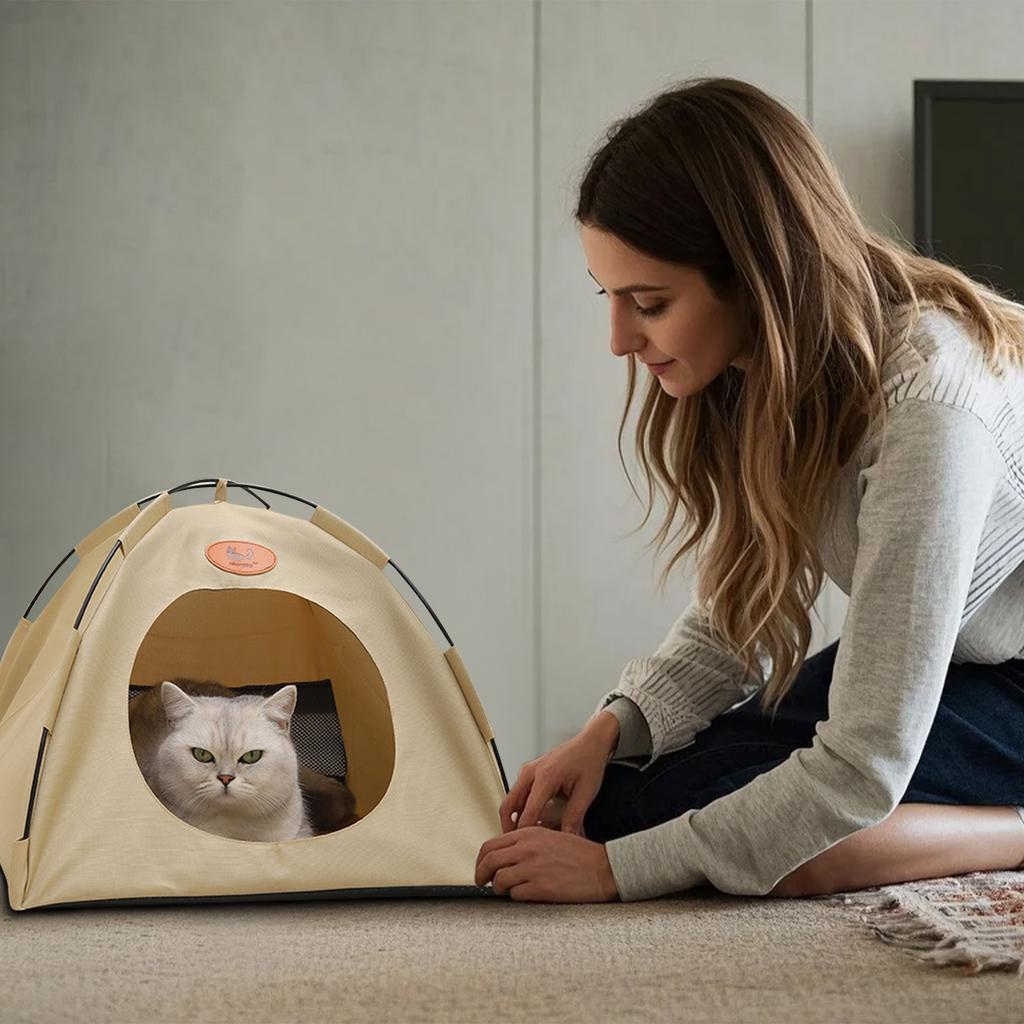 Pet Bed Removable And Washable Semienclosed Tent Bed Dog Bed Foldable