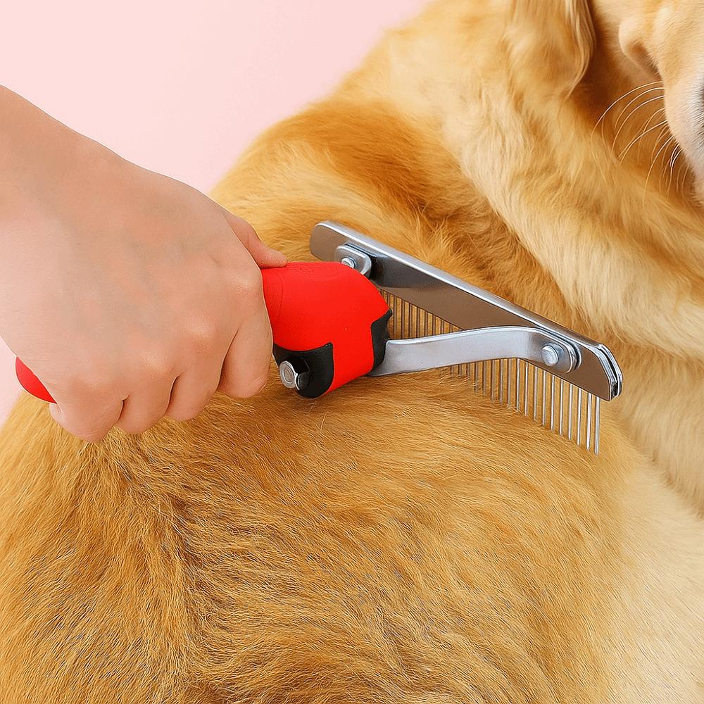 Practical Steel Comb Pet Grooming Rake Long Tooth Anti-Slip Handle Dog Rake Comb Cat Dematting Brush for Cats Dogs
