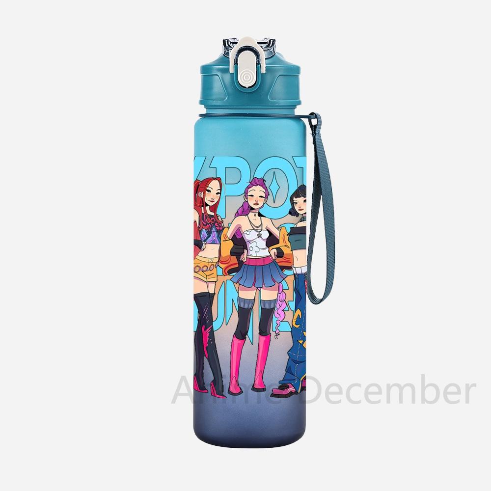 Anime K-Pop Character Water Cup Demon Hunters Large Capacity Outdoor Portable Rope Drinking Bottle for Boy and Girl Gift