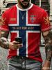 2026 Norway Flag Soccer Jersey Print Short Sleeve Crew Neck T Shirt Flat Printing Sleeve Men Sports Training Casual Fan Top