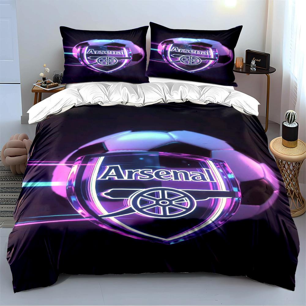 Arsenal Football Bedding Set Bedding Set (1 Duvet Cover, 2 Pillowcases, Duvet Not Included)
