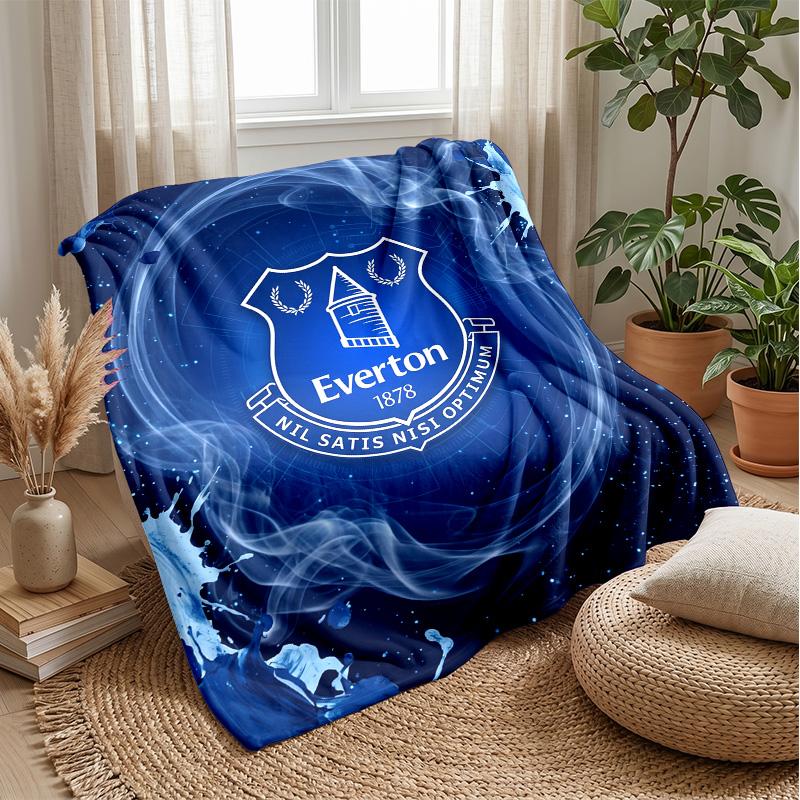 Coperta in Flanella con Stampa Calcio Everton, Morbida Calda Leggera Coperta da Divano Letto Campeggio