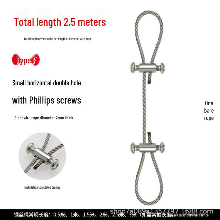 Adjustable Steel Wire Rope Lock for Hanging Lamps - Fastener Accessories and Buckles