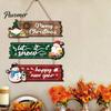 Christmas Door Hanging Sign Welcome for Front Door, Rustic Wooden Ornament, Festival Theme Wall Decoration Decor with Lanyard Holiday Home Window