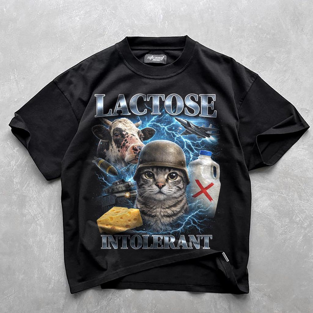 Lactose Intolerant Funny Cat Meme T-shirt, Comfort Colors Shirt, Stupid Gifts, Silly Cats Tee, Weird Tshirt, Cringey Tees, Unhinged Clothes