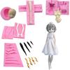 3D Doll Body Leg Arm Face Head Silicone Mold Q Version Dolls Model Fondant Craft Clay Resin Mould DIY Cake Decorating Supplies Baking Tool (5PCS)