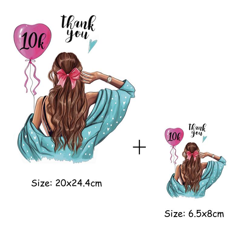 Beautiful Girls Iron On Patches Lovely Mom Stickers For Clothes Tshirt Handmade DIY Washable Eco-friendly Parch