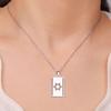LIKGREAT Country Flag Star of David Hexagram Necklace Stainless Steel Pendant Square Plate Je Jewelry Gift Wholesale