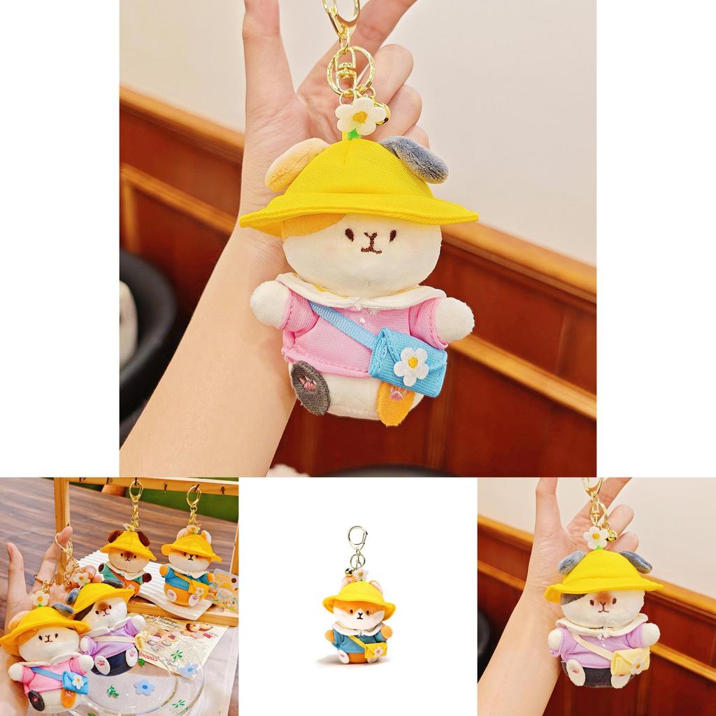 Cartoon Guinea Pig Plush Keyring With Hat And Clothing Design For Kids Backpack Accessories
