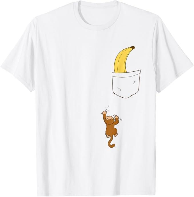 Funny Monkey Climbs A Tshirt To Get Banana Kids Cute Monkey T-Shirt Unisex T-Shirt XXL