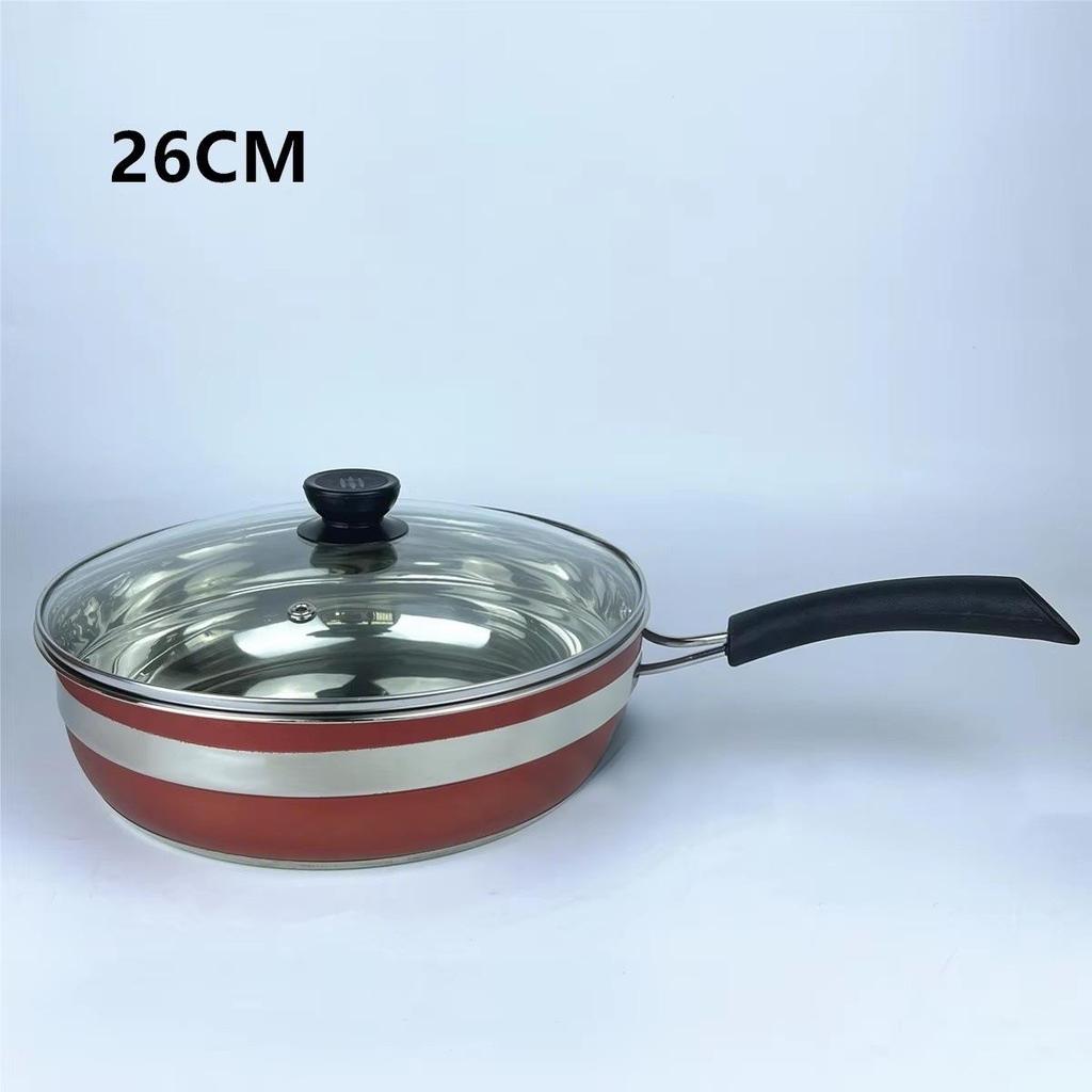 12-Piece Stainless Steel Cookware Set with Thickened Composite Bottom: Includes Frying Pan, Soup Pot, and Milk Pot.