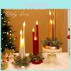 Christmas Led Electronic Candle Set With Realistic Flame For Holiday Decor