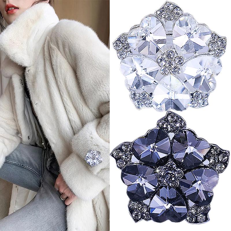1pcs High-grade Coat Button for Clothing Metal Fur Button Mink Button Decorative Accessory