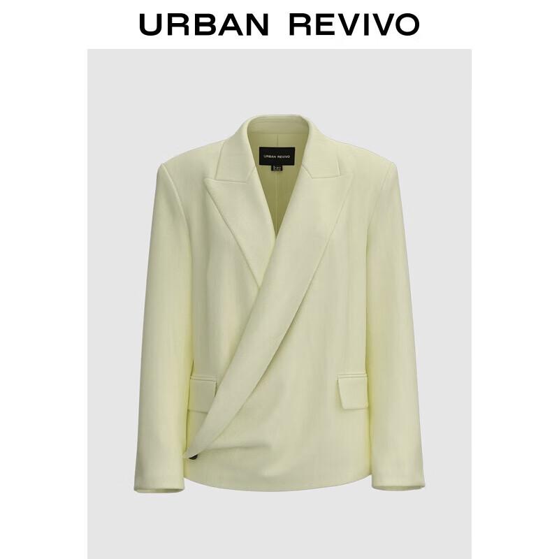 UR Женский осенний блейзер 2025 года с асимметричной планкой и заостренными лацканами S
