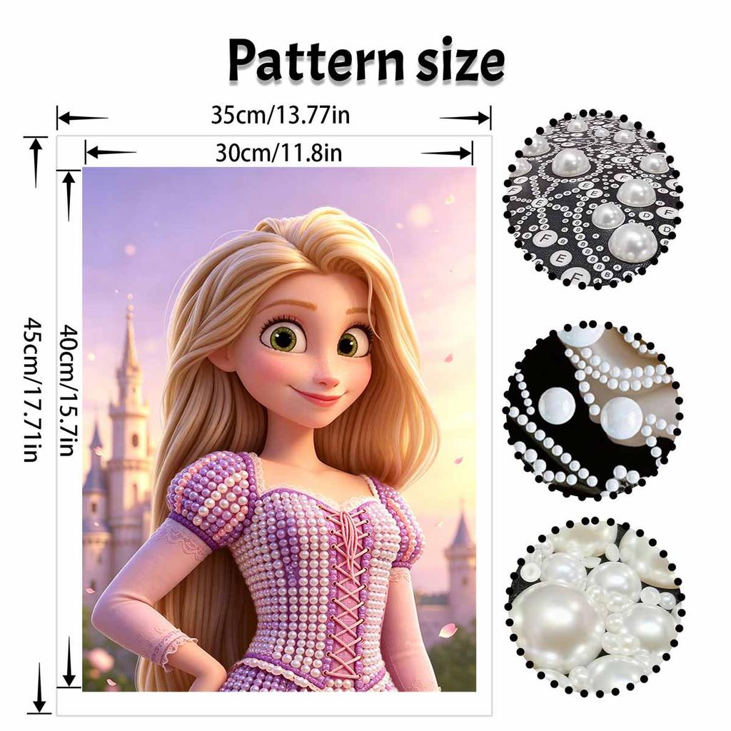 Disney Rapunzel Pearl Painting Kit Handmade DIY Home Decoration Painting Princess Character Art Wall Decor Elegant Gift Idea