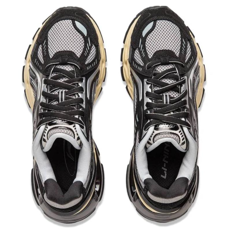 Li Ning Lijun BOW Comfortable Breathable Shock Absorbing Durable Low Top Casual Shoes Men Casual Shoes Black Gray AZGU149-1