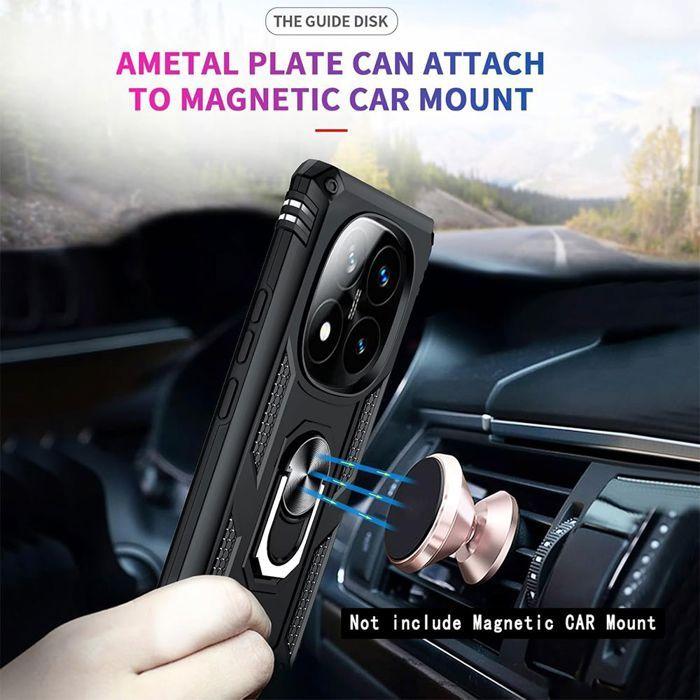 Protective Case - E.F.CONNECTION - For Xiaomi Redmi Note 14 Pro+ 5G - Shockproof - Scratch-resistant - Rotating Ring