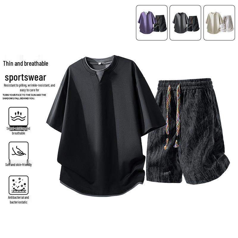 2026 Summer Casual Two-Piece Set: Loose Short Sleeve T-Shirt and Shorts