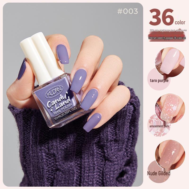 Candy Land Quick-Dry Water-Based Peelable Nail Polish - Long-Lasting Glitter Nude Care