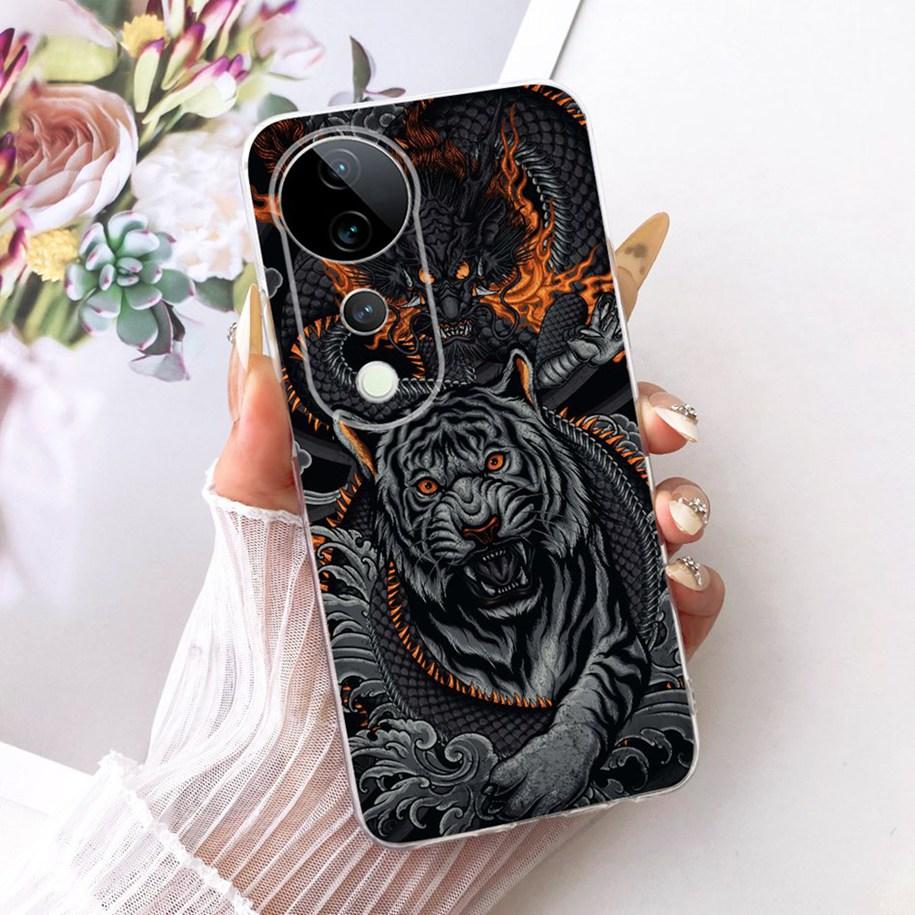 For Vivo V40 V2348 Case V40 Pro V2347 Cover Luxury Dragon Cartoon Soft Silicone Phone Case For Vivo S19 Pro T3 Ultra Funda Coque