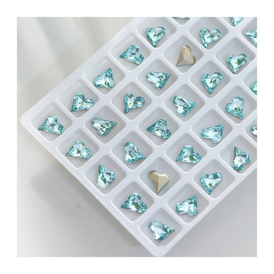 1 Pair 3D Rhinestone Nail Art Charm Light Sea Blue Geometric Faux Crystal Nail Design Jewelry DIY Crafts Nail Decoration