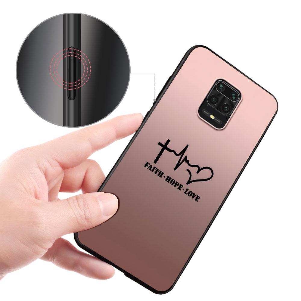 Love Rose Gold Style Case for Xiaomi Redmi Note 11 10S 8T 10 12 Pro Plus 11T 8 9 11E 11S 5 Pro 9S 7 Soft TPU Black Phone Cover