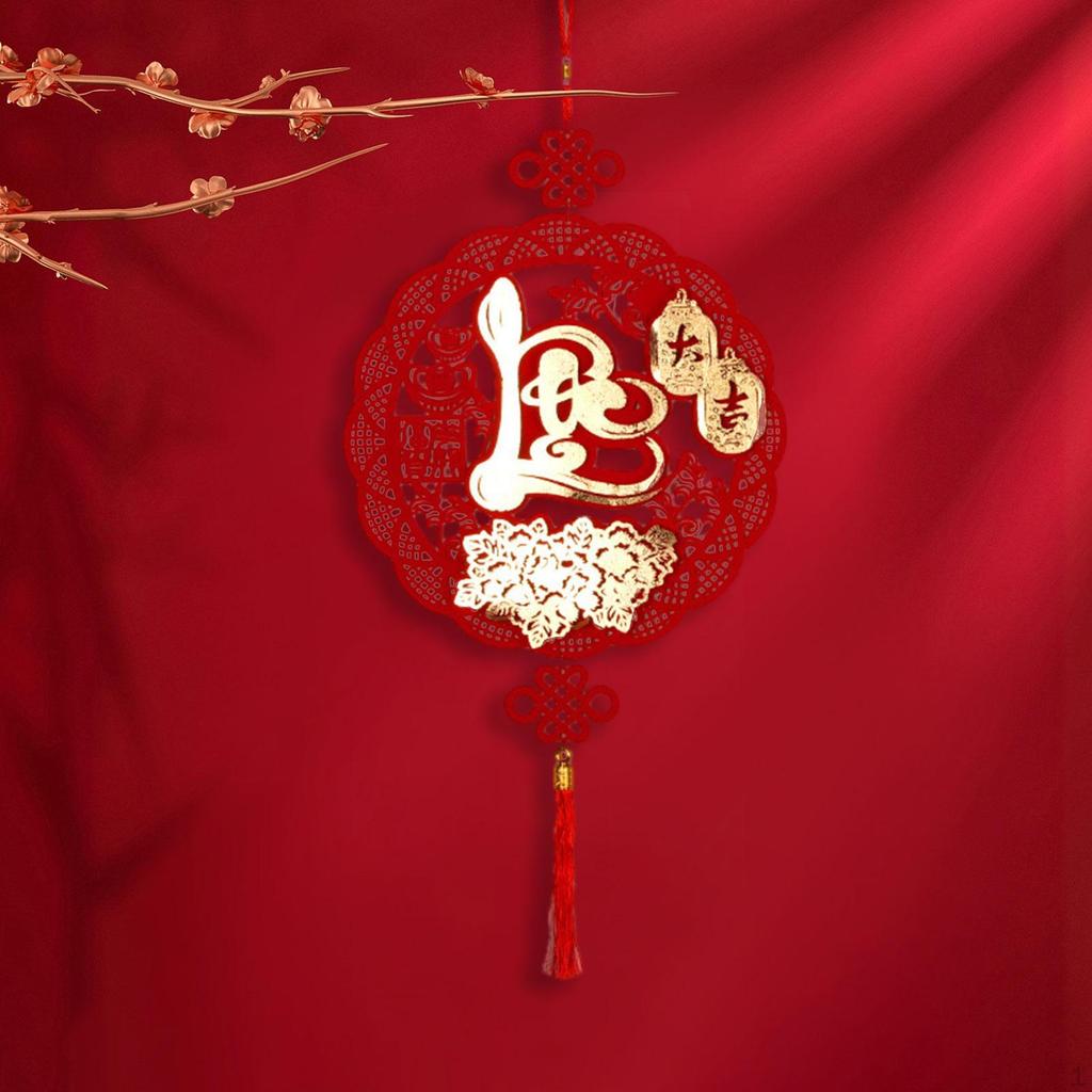 Chińska wisząca dekoracja na Rok Wiosenny Znak na drzwi Festiwalu Wiosny Dekoracja księżycowa Błyskotka z frędzlem