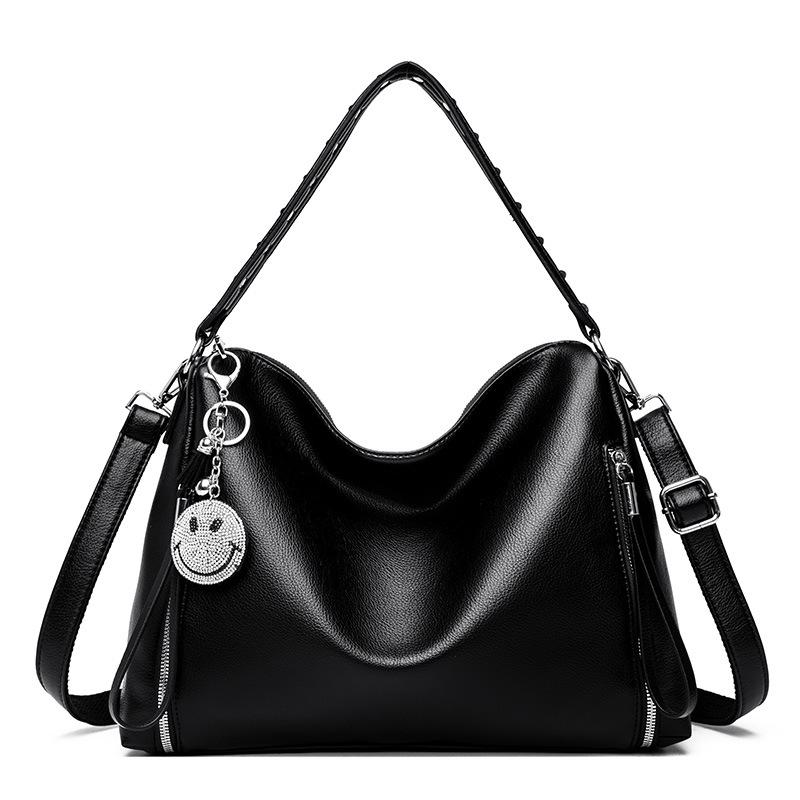 

Большая вместительная сумка женская простая сумка модная сумка через плечо чёрный