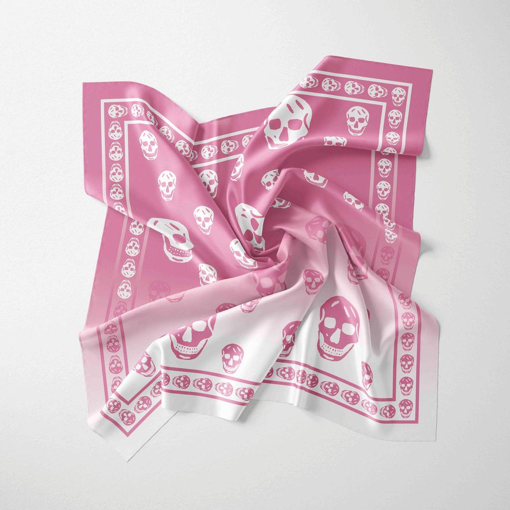 70CM  Newest Chiffon Scarf Fashion Skull Print Scarf Women Scarves Soft Wrap Lady Scarf Silk Scarves Shawls Muslim Hijab Scarf