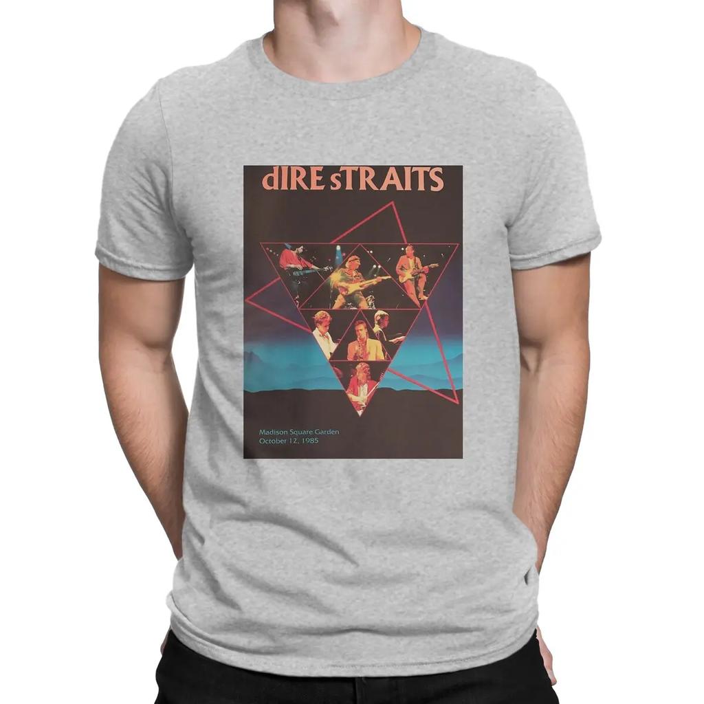 Dire Straits Newest TShirt for Men 1970s British Rock Band Round Neck Pure Cotton T Shirt Personalize Birthday Gifts OutdoorWear