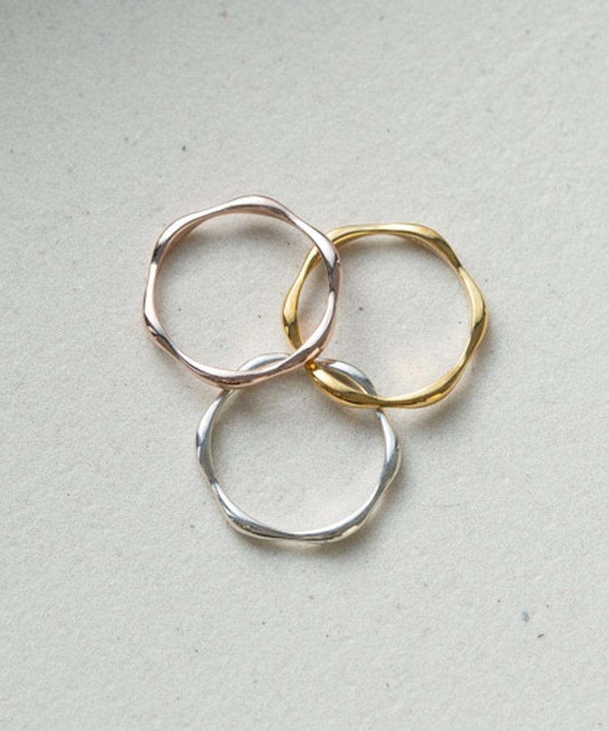 Alleun Silver 925 Thumb Wave Silver Couple Bold Ring (Type B)