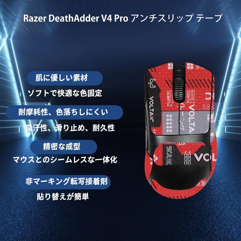 Razer DeathAdder V4 Pro Mouse Grip Tape [NOUKAJU] for Razer DeathAdder V4 Pro Gaming Mouse. Ultra-thin, Highly Absorbent, Anti-slip Grip Tape for