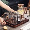 Heat-Resistant Glass Tea Cup Set With Wooden Handle Home Living Room Serving Guest Drinking