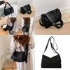 Vintage Casual Black Canvas Tote Bag For Women Stylish Shoulder Crossbody Trendy Design